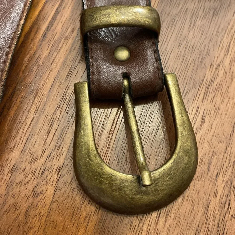 Brown Belt with Bronze Toned Buckle 36”